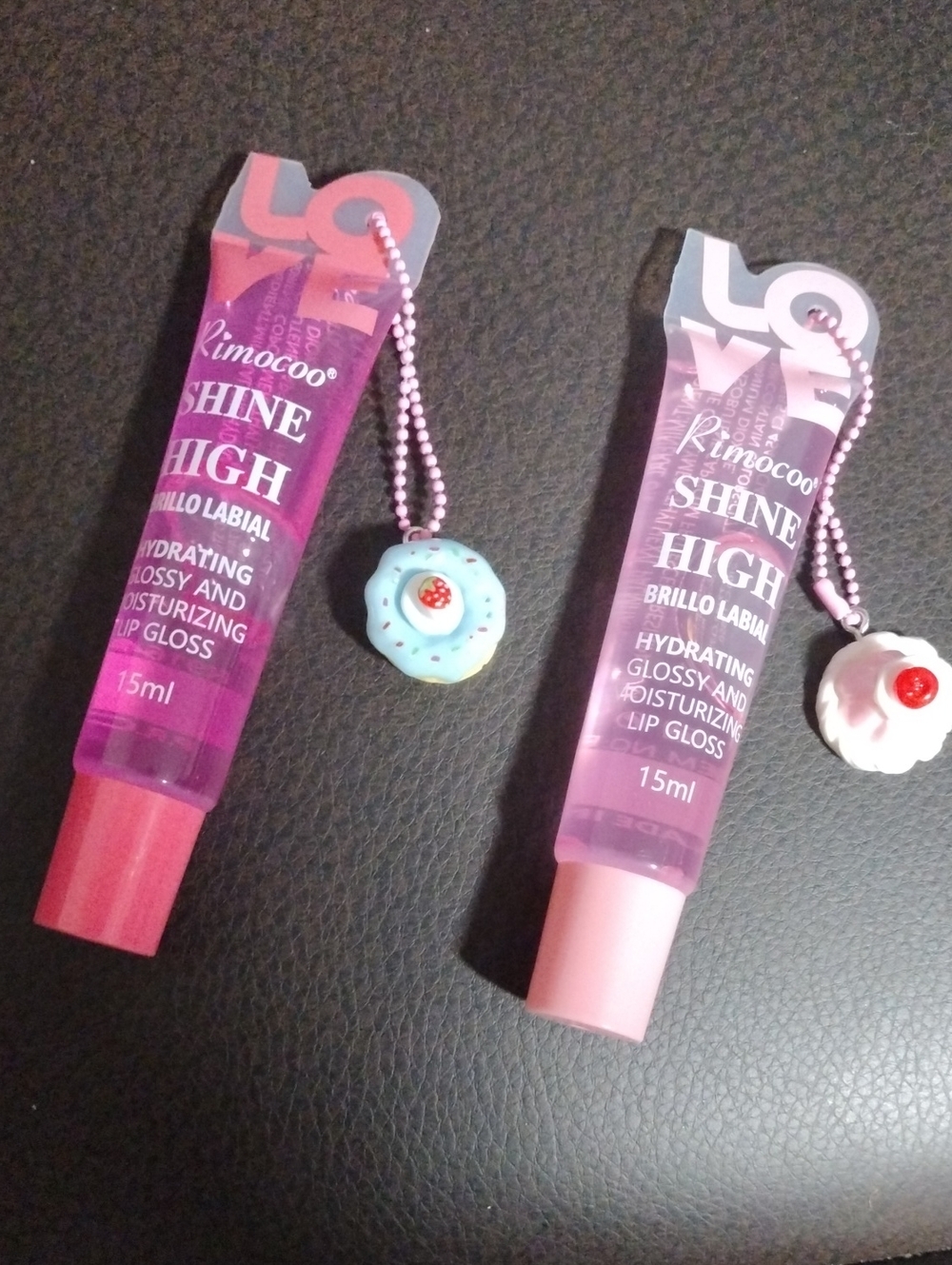 Shine High Hydrating Lip Gloss Duo with Charms— Shades Of Pink - Picture 1 of 2